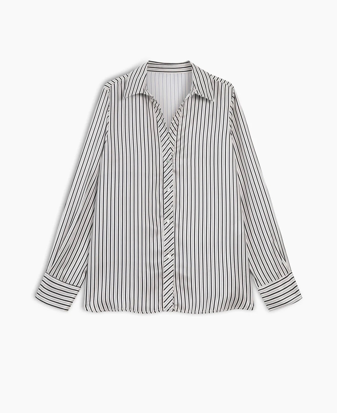 White Pinstriped Buttoned Shirt