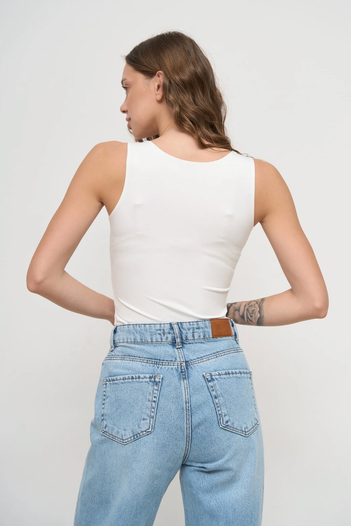 White Racerback Sleeveless Bodysuit