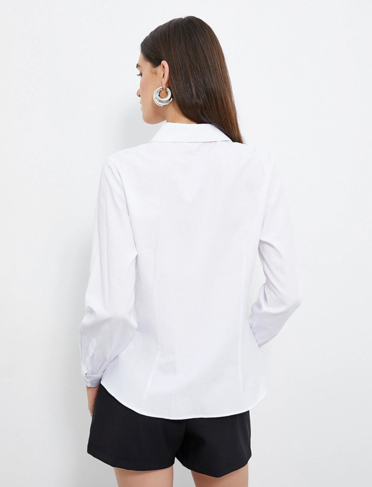 White Rich Cotton Fitted Shirt