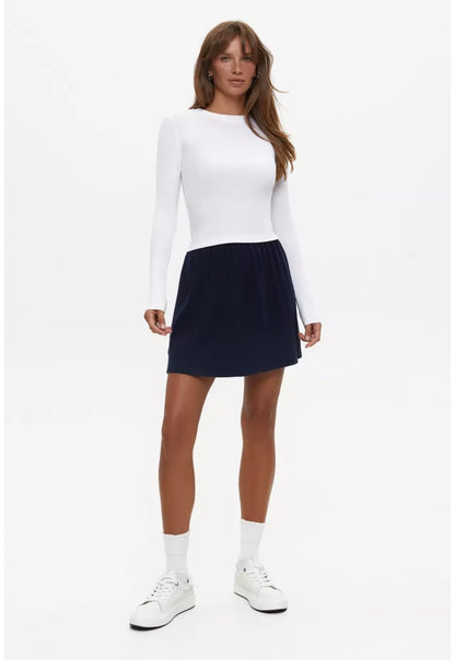 White Round Neck Full Sleeves Tshirt