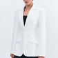 White Single Breasted Fitted Blazer