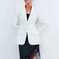 White Single Breasted Fitted Blazer