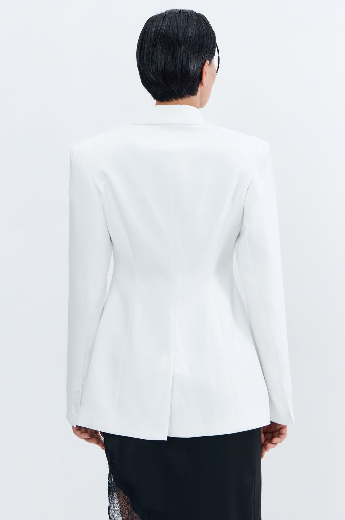 White Single Breasted Fitted Blazer