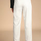 White Straight Leg Tapered Trousers