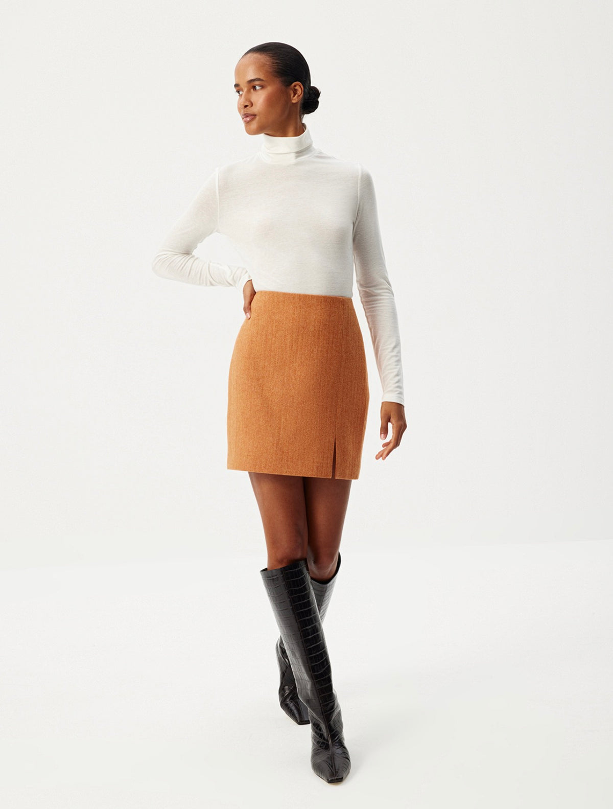 White Woollen Turtleneck Sweater