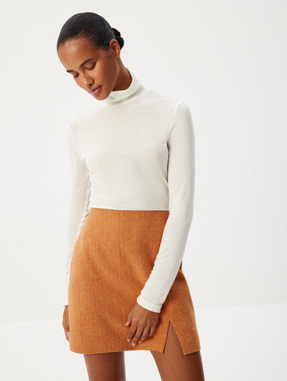 White Woollen Turtleneck Sweater