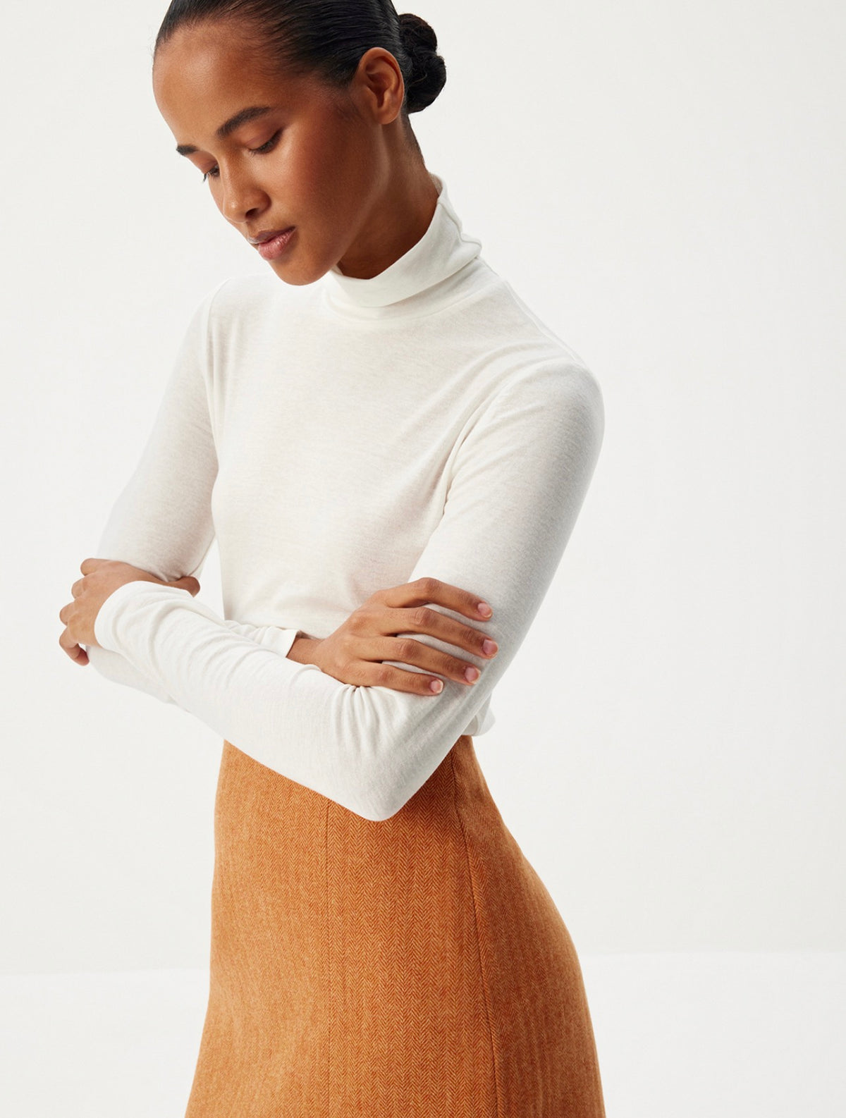 White Woollen Turtleneck Sweater