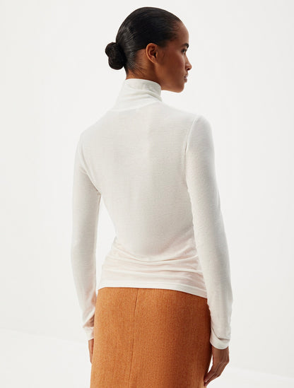 White Woollen Turtleneck Sweater