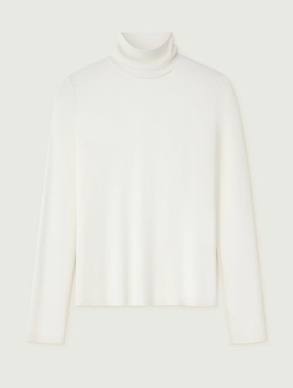 White Woollen Turtleneck Sweater