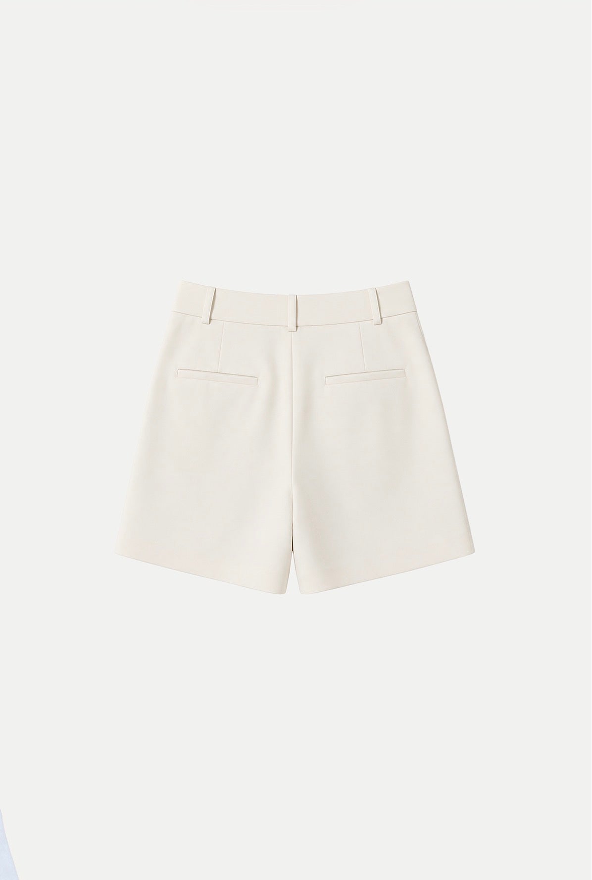 White Tailored Pleated Shorts 3