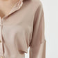 Wilma Beige Champagne Satin Shirt