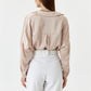 Wilma Beige Champagne Satin Shirt