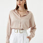 Wilma Beige Champagne Satin Shirt