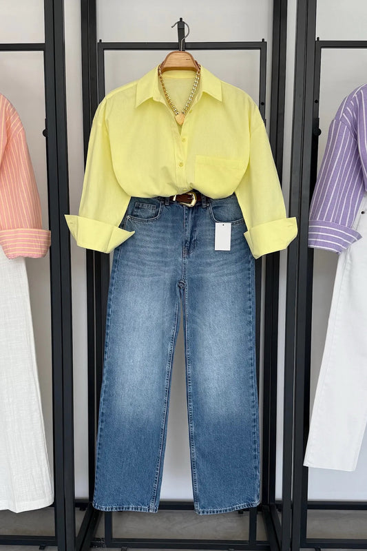 Yellow Shirt & Denim Co-ord Set