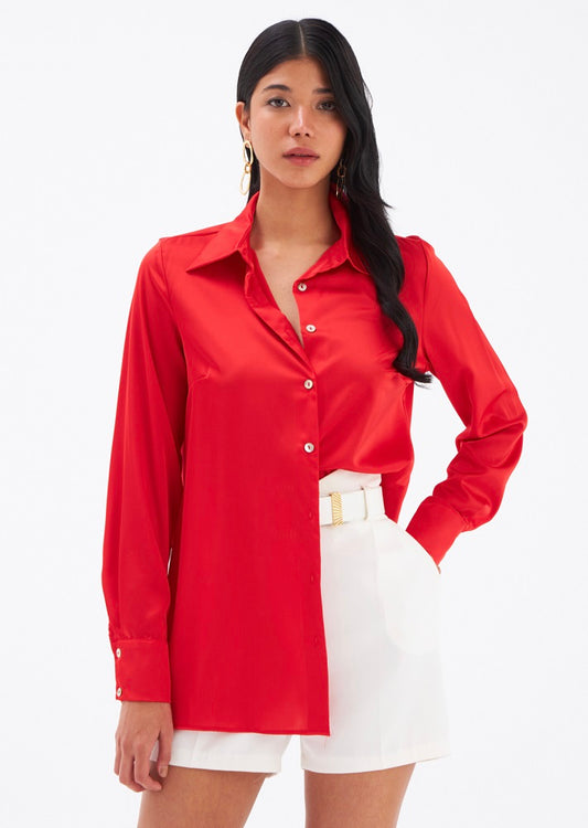 Zenith Red Silk Shirt