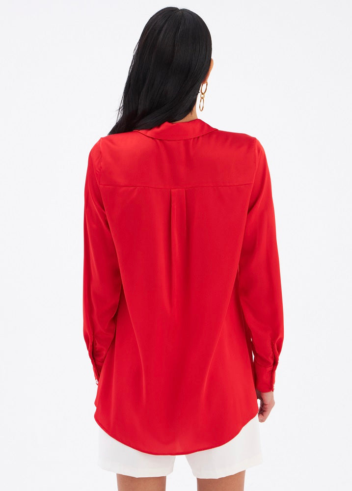 Zenith Red Silk Shirt