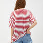 Berry Red & White Striped Tshirt