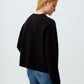 Black Fine Knitted V-neck Sweater