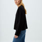 Black Fine Knitted V-neck Sweater