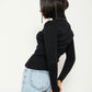 Black Fitted Polo-neck Sweater