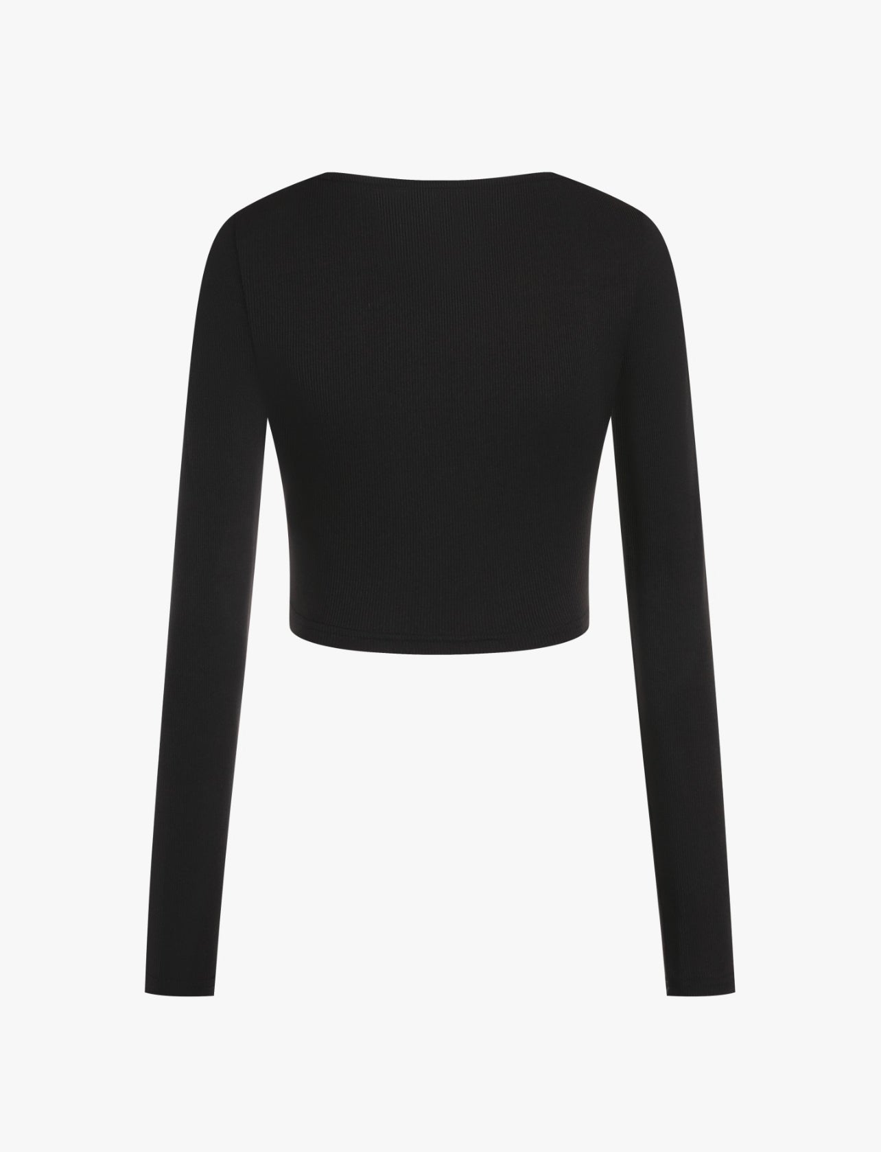 black-full-sleeves-drawstring-crop-top