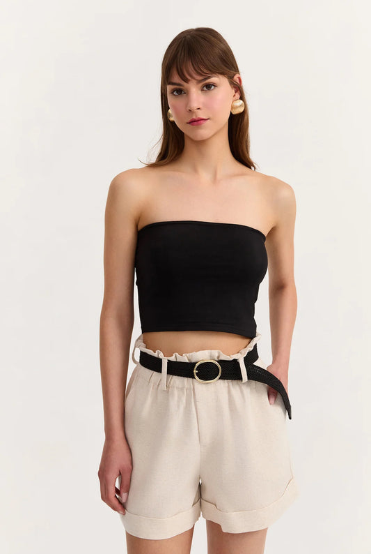 Black Slim Fit Tube Top