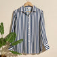 Chloe White & Blue Striped Shirt