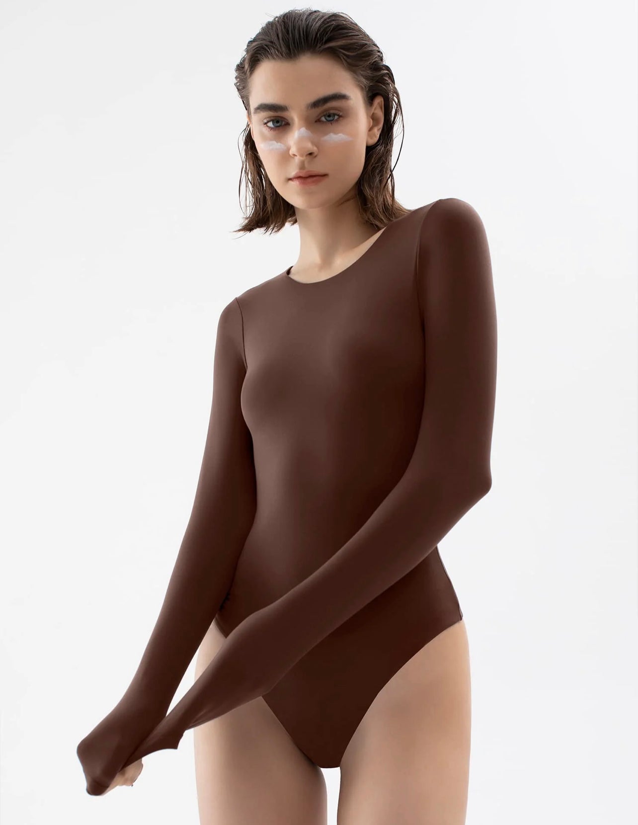 brown-skin-fit-full-sleeves-bodysuit-kochila-couture