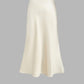 Crescent White Satin Skirt