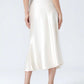 Crescent White Satin Skirt