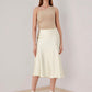 Crescent White Satin Skirt