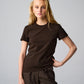 Brown Round Neck Cotton Tshirt