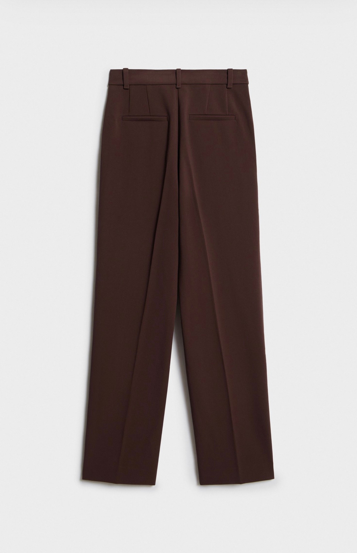 Back view of dark brown tailored trousers straight fit women formal wear Kochila Couture