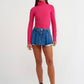 dark-pink-turtleneck-top-cotton-full-sleeves-top-slim-fit-polo-neck-top-casual-wear -top