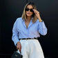 Eloise Light Blue Striped Shirt