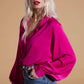 Fuchsia Buttoned Silk Shirt