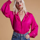 Fuchsia Buttoned Silk Shirt