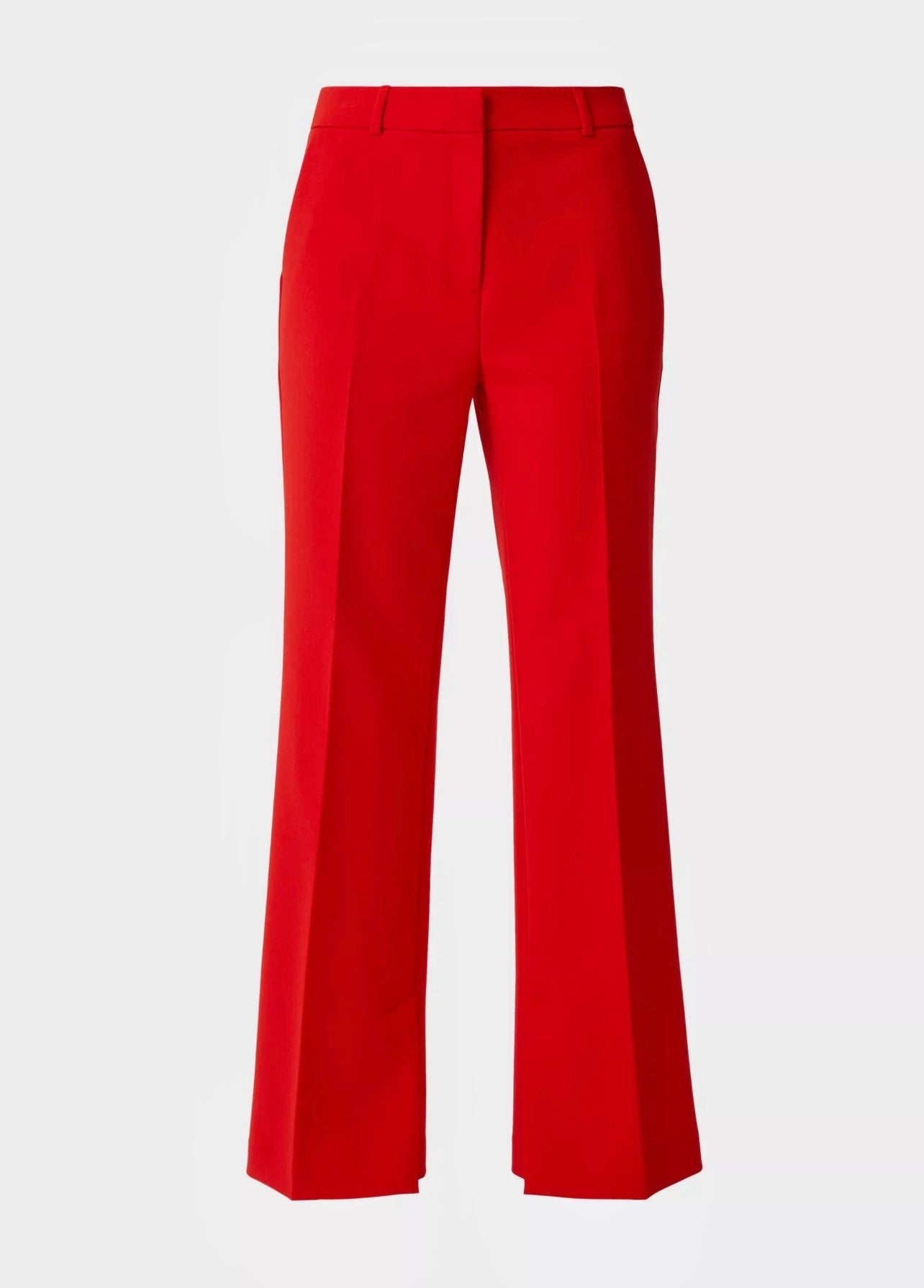 hot-red-slit-hem-flared-trouser