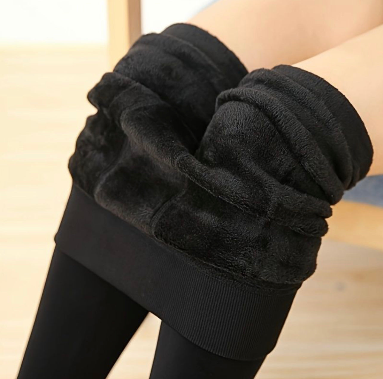 Black Second Skin Fleece Stockings