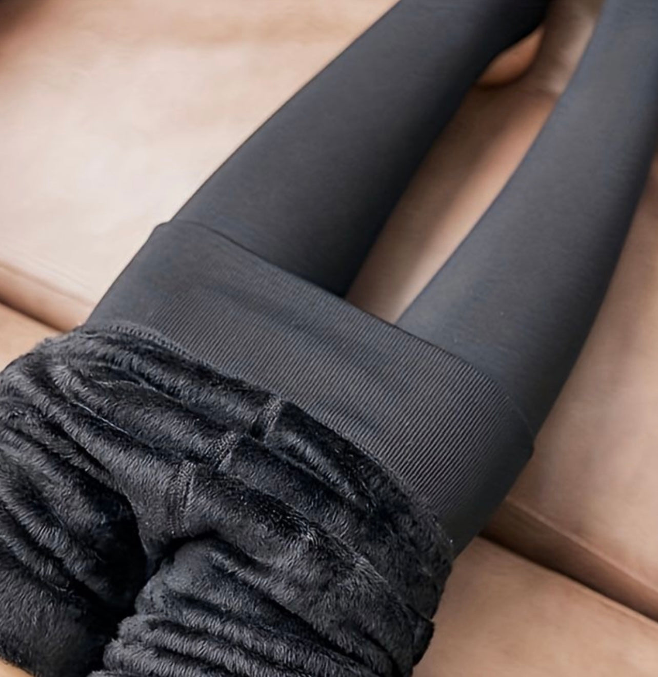 Black Second Skin Fleece Stockings