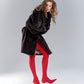 Red Second Skin Fleece Stockings