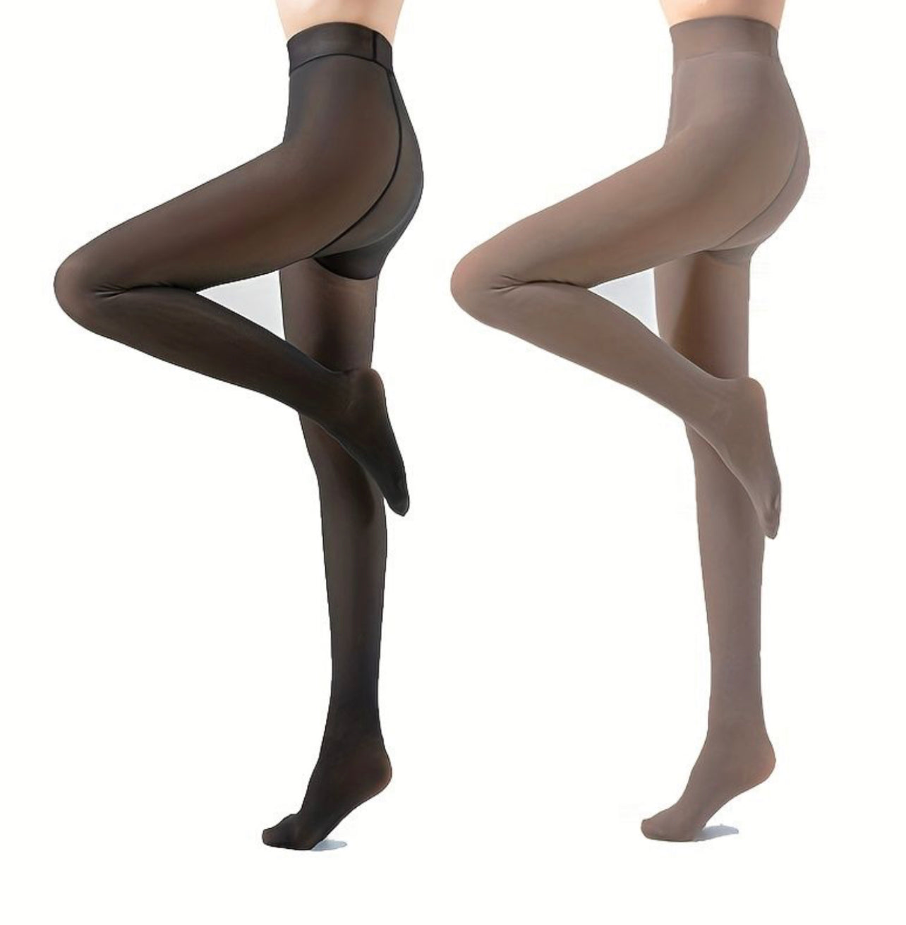 Sheer Dual Tone Second Skin Thermal Stockings