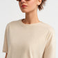 light-beige-cotton-t-shirt, classic-round-neck-tee, regular-fit-casual-t-shirt, slightly-stretchable cotton-tee, everyday-wear-T-Shirt