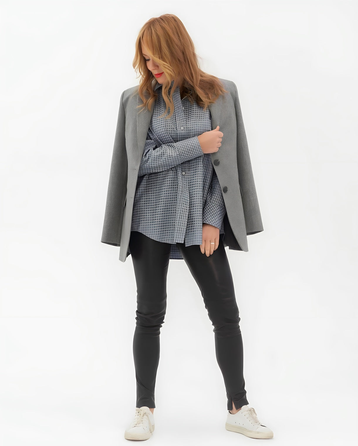 Light Grey Woolen Single Breasted Coat