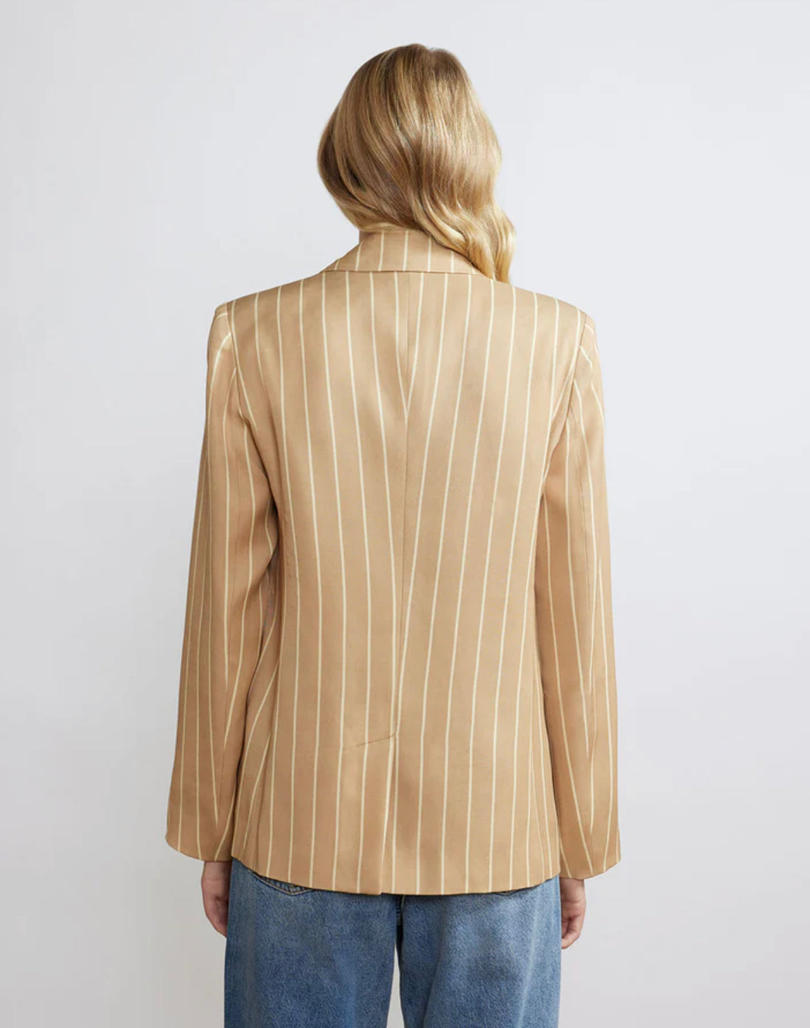 Light Brown Striped Blazer