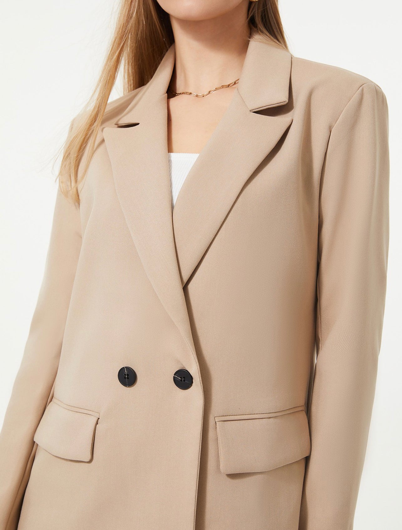 Khaki Double Breasted Blazer