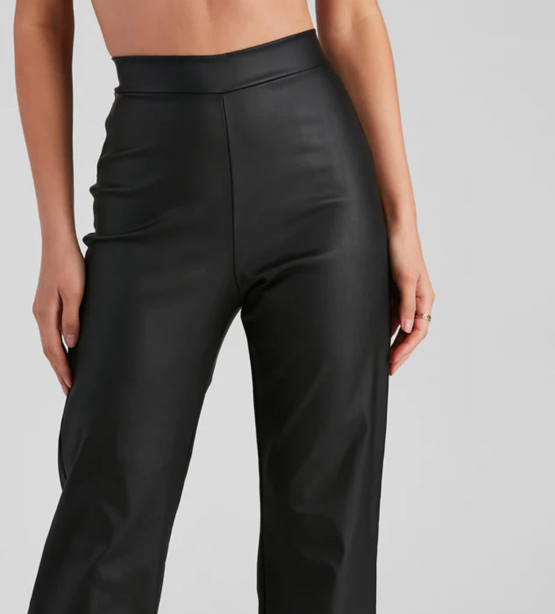 Black Slit Flared Trouser