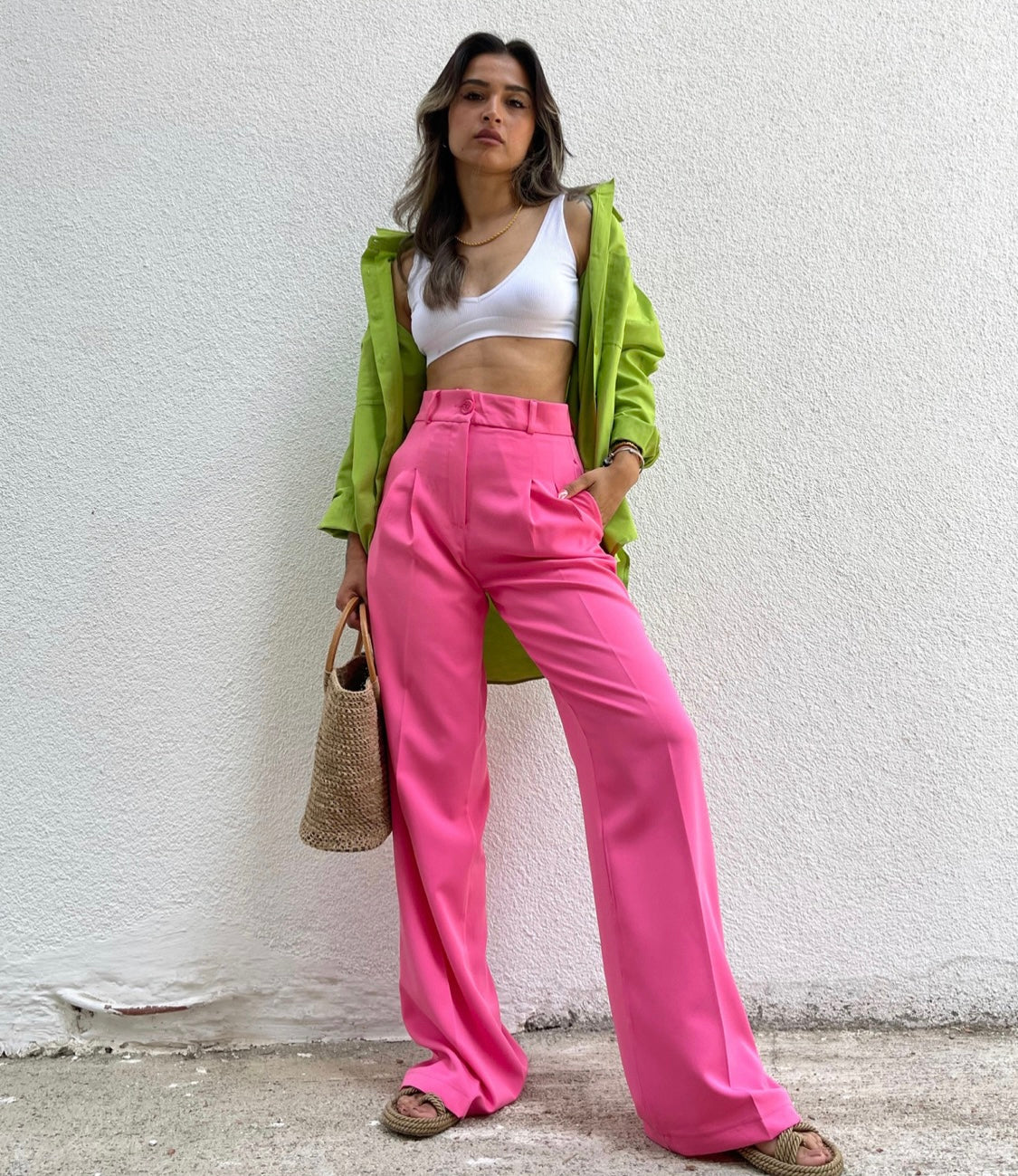 Pink Buttoned Trouser