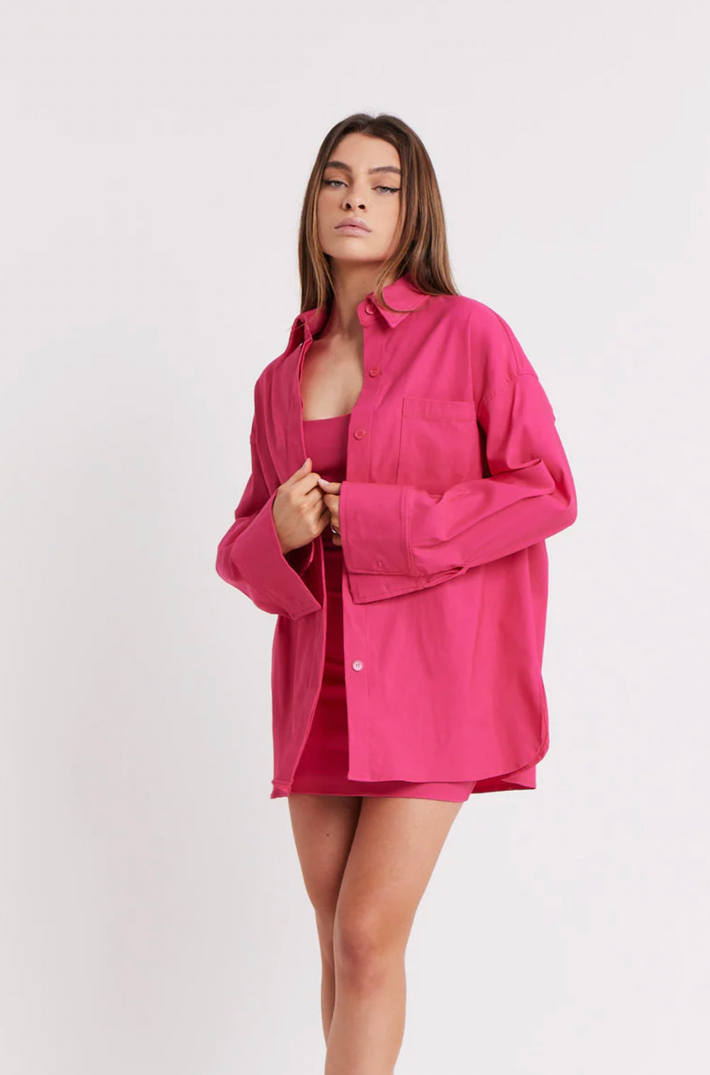 Fuchsia Petals Structured Shirt