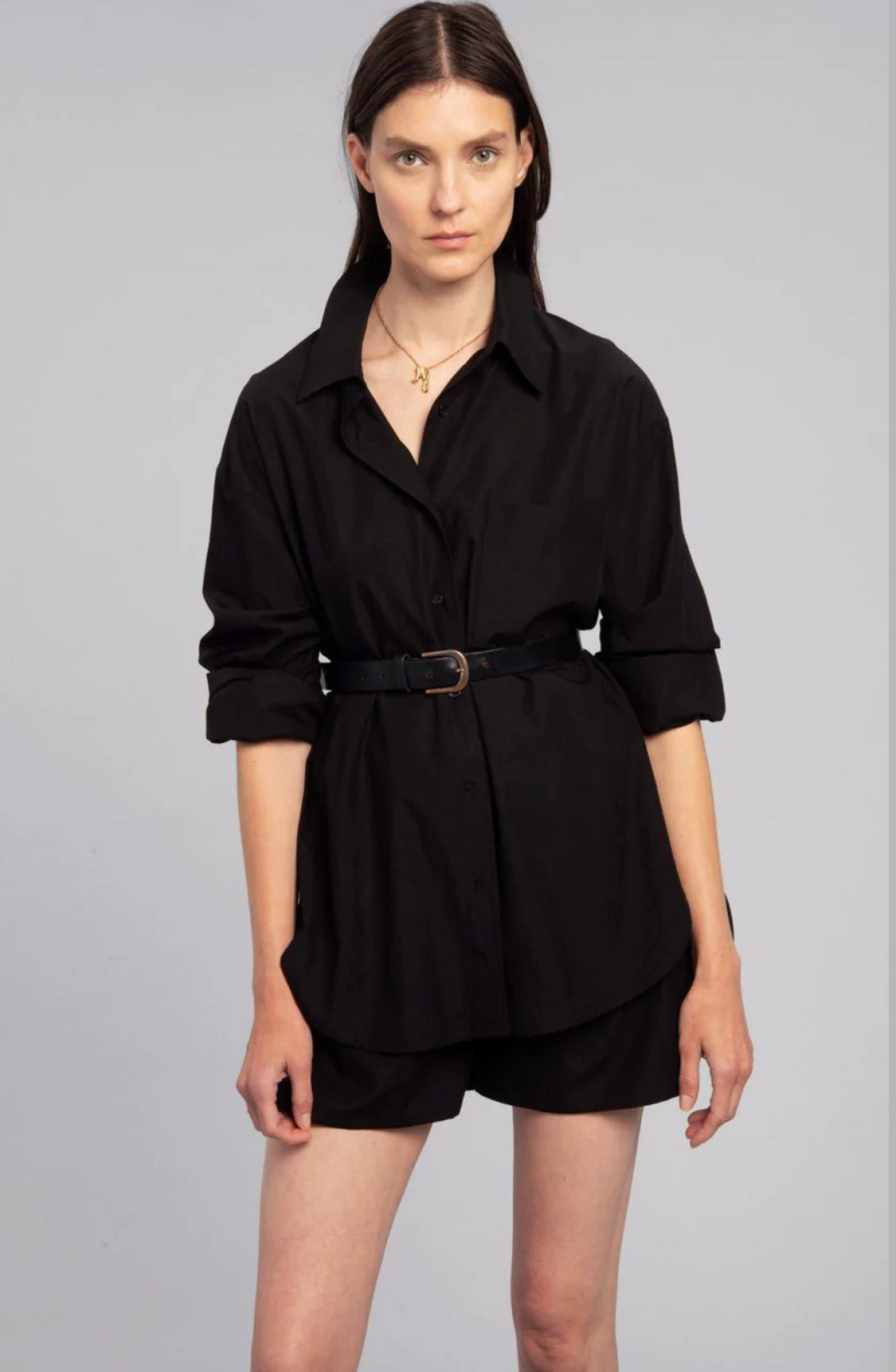 Maria Black Buttoned Shirt